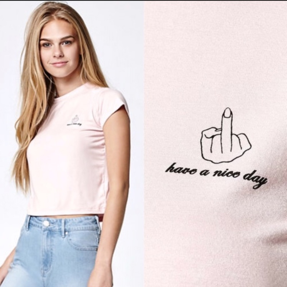 Have A Nice Day Cropped Tee