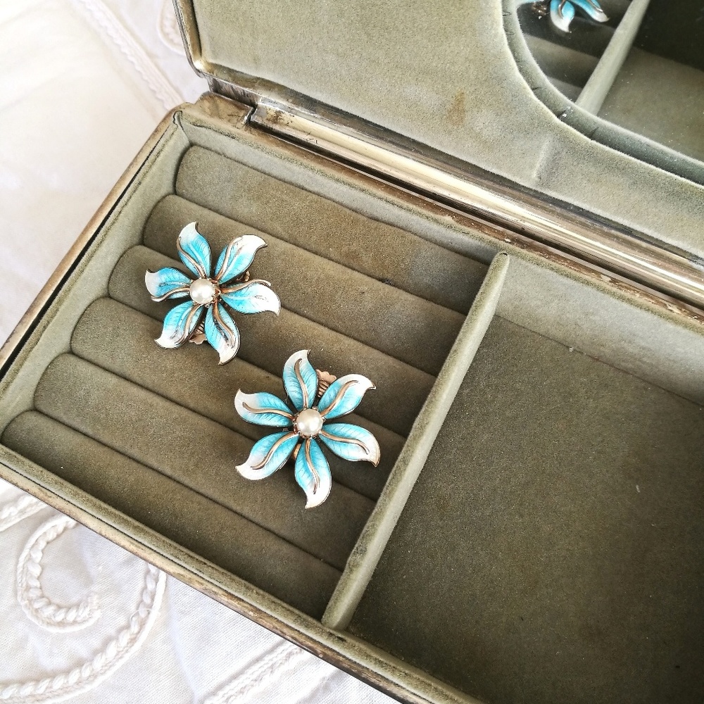 Vintage Cloisonne Earrings