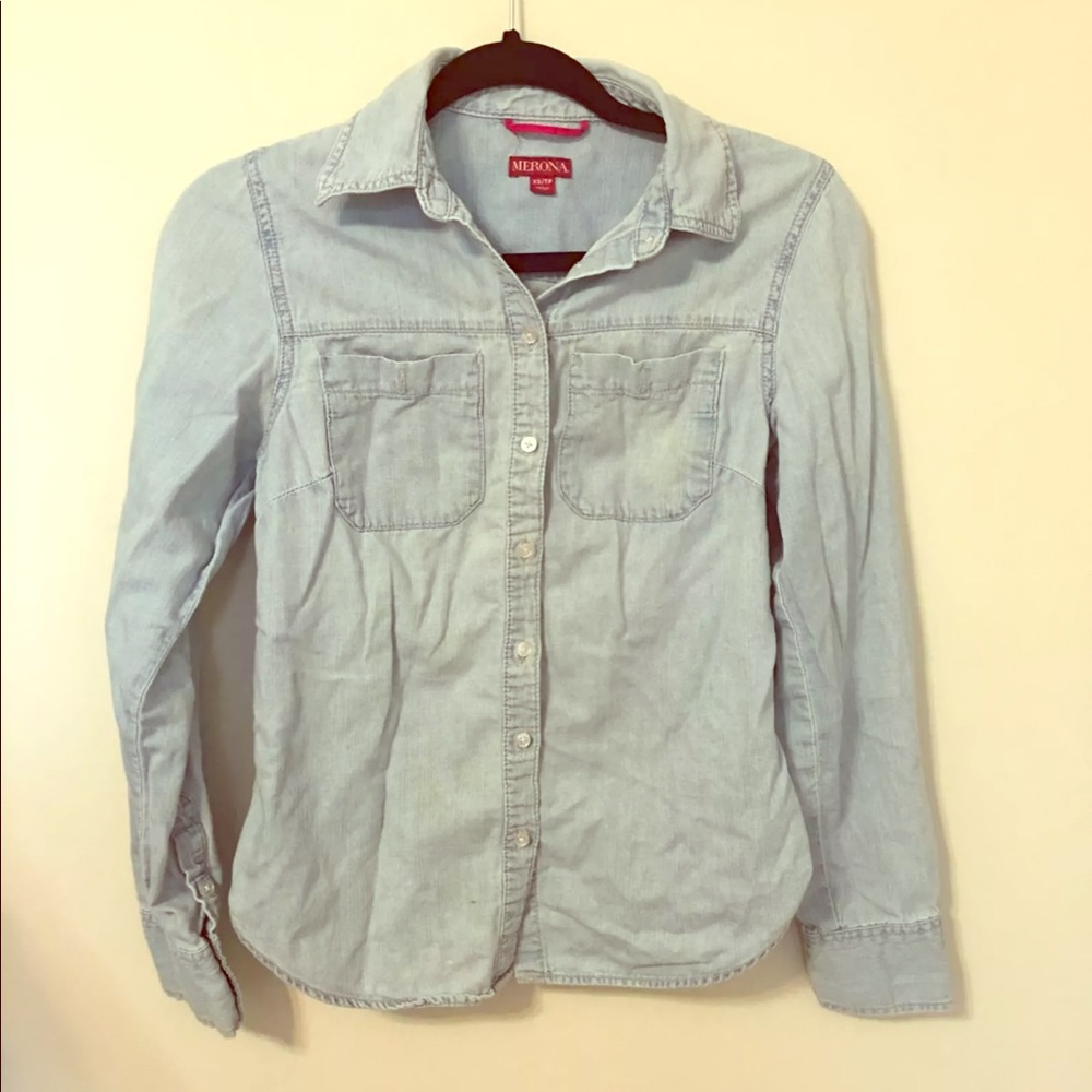 blue jean blouse/shirt
