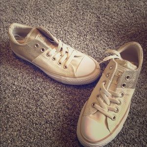 NWOT-Brand new, never worn gold converse shoes