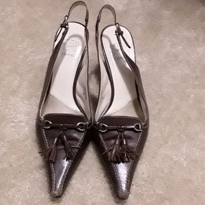 Circa Brown Leather Slingbacks