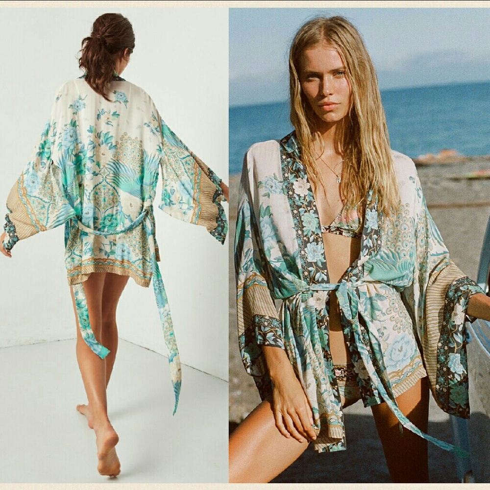 Spell designs cloud dancer short kimono porcelain