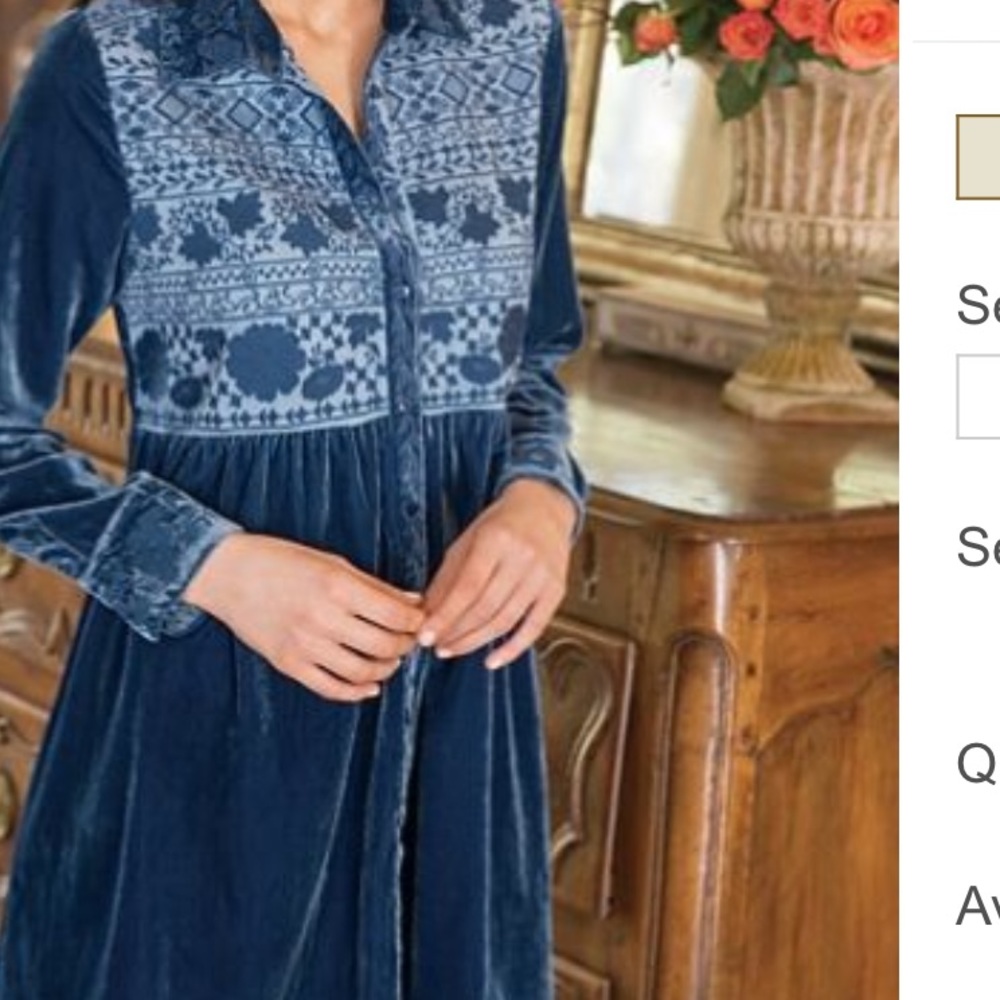 Soft Surrounding Velvet Top!  Size Medium!