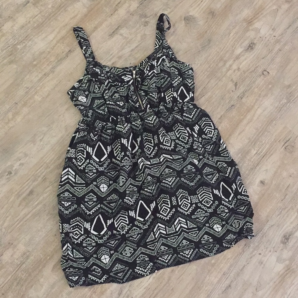 Black print dress