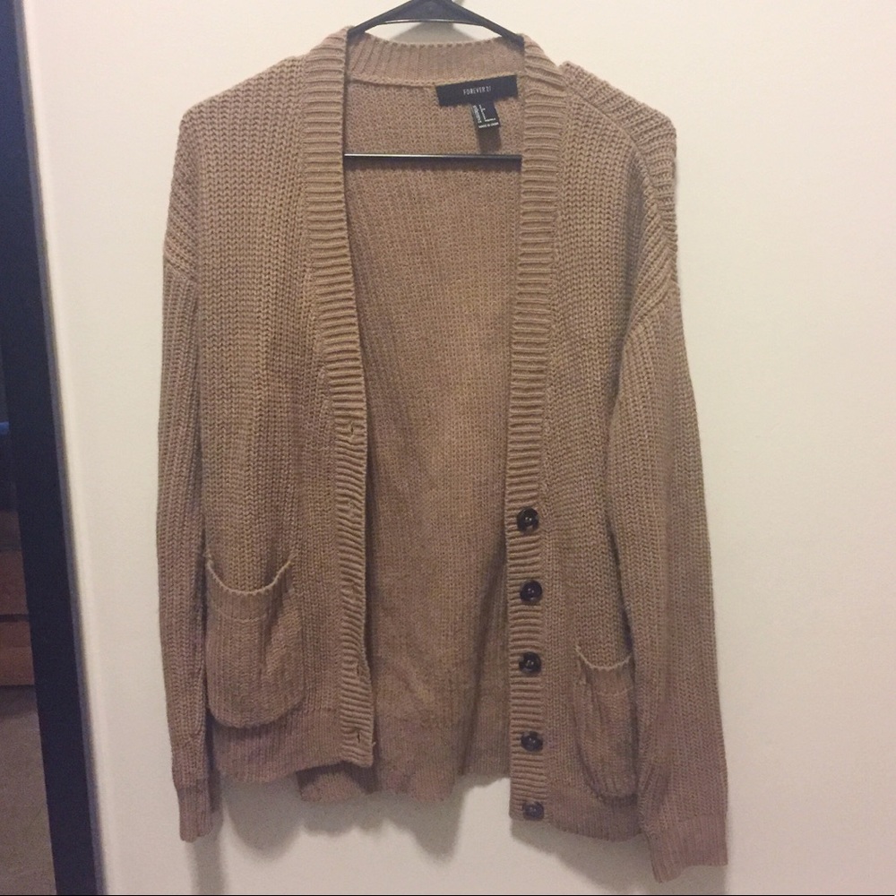 Brown knit cardigan