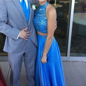 High neck Sherri Hill 2 piece prom dress