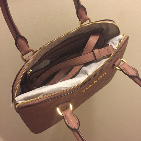 NWT Michael Kors Cindy Satchel in dusty rose - Picture 3 of 3