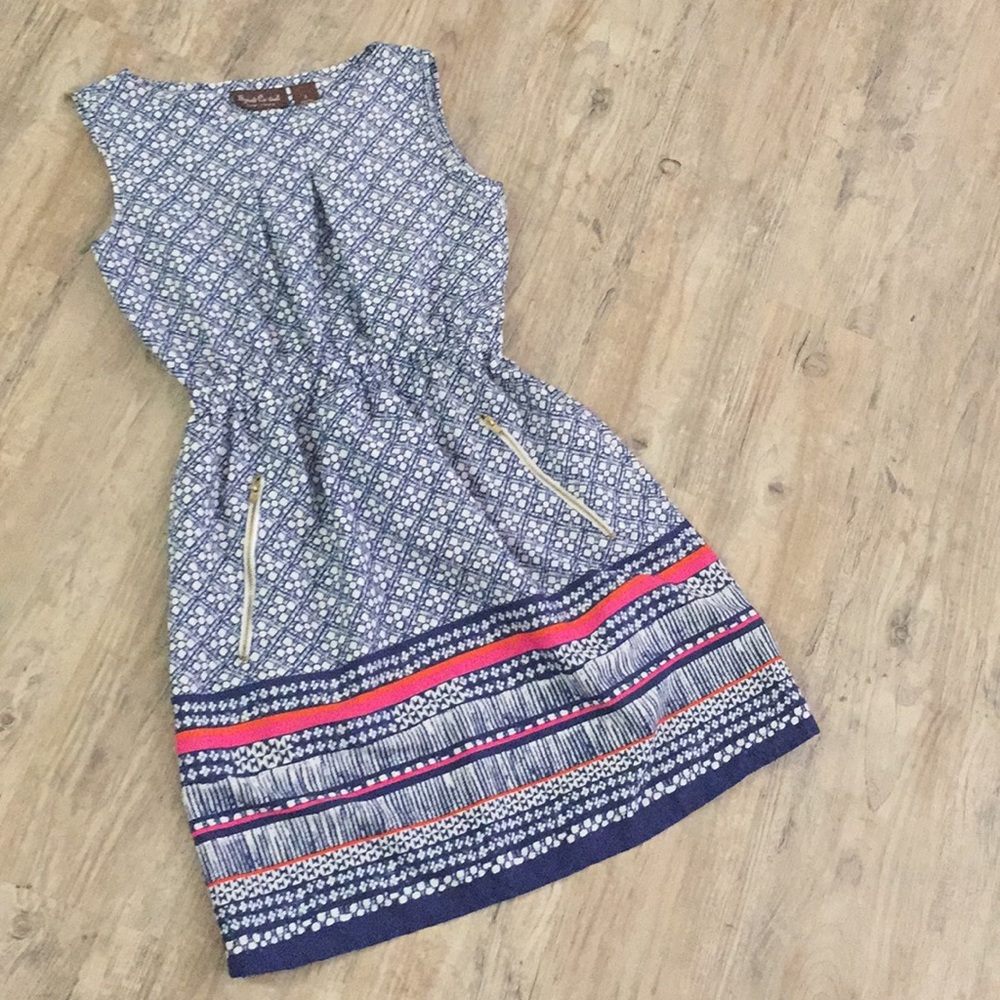Blue print dress