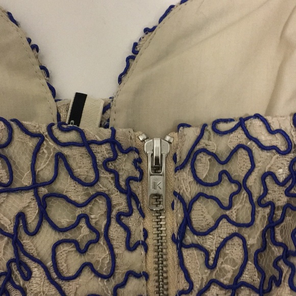 NWOT Topshop dark ivory and blue bustier - Picture 4 of 7