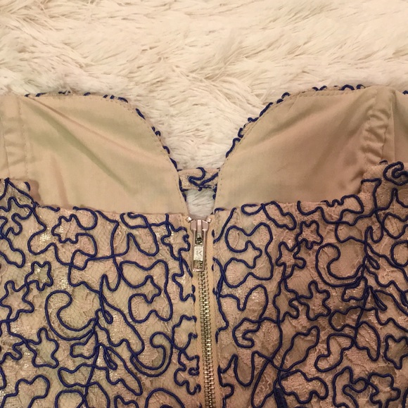 NWOT Topshop dark ivory and blue bustier - Picture 5 of 7