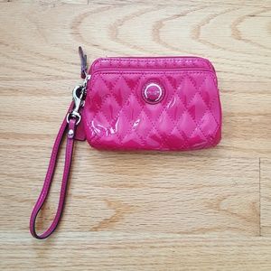 Coach Pink Leather Wristlet