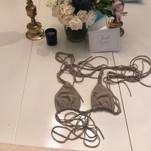 Mikoh swimwear taupe bikini top, extra small