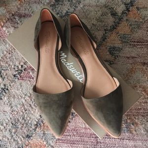 Madewell Suede D’Orsay Flats in Kale