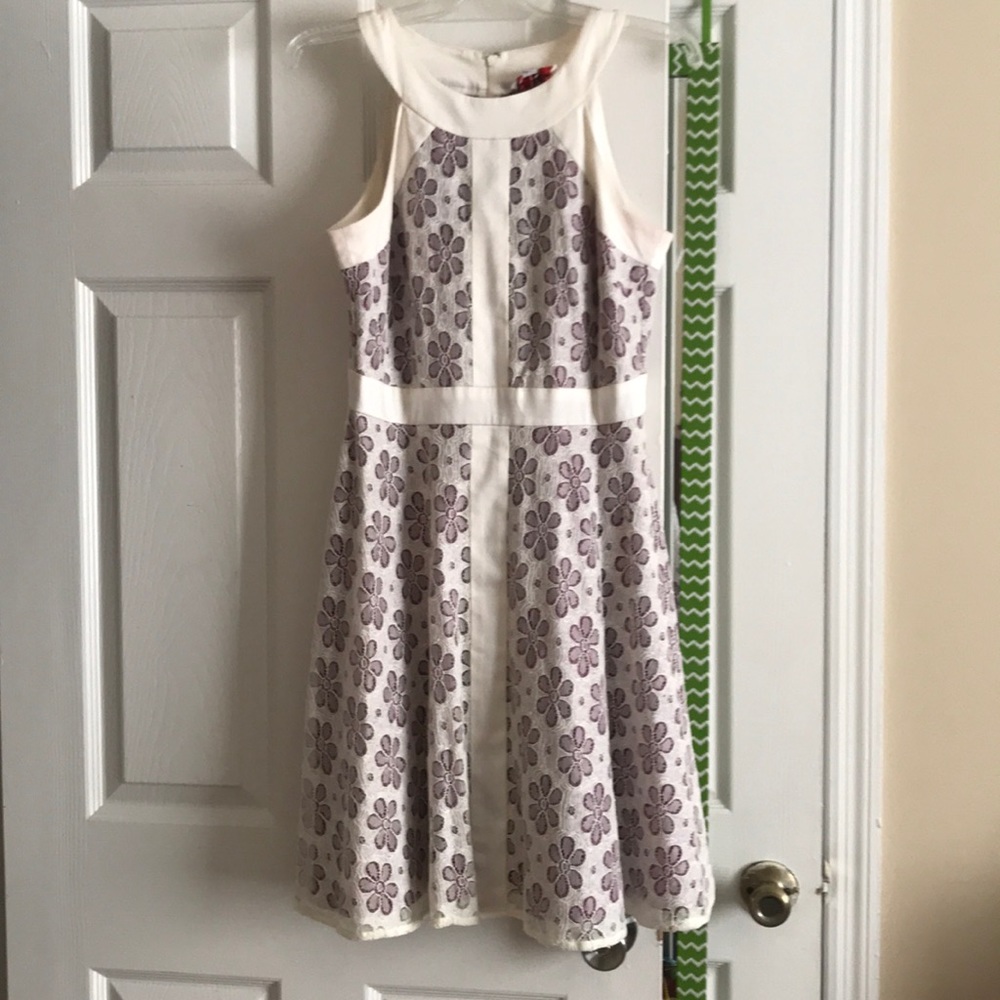 Off white and purple dress