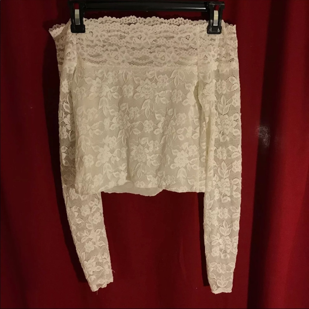 Free people white lace off the shoulder top