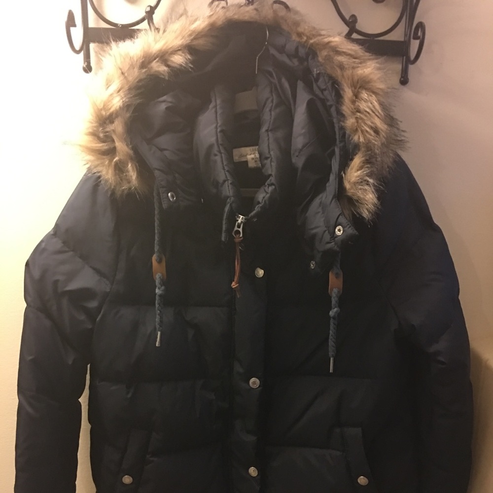 Quilted Bomber Jacket with Hood and faux fur