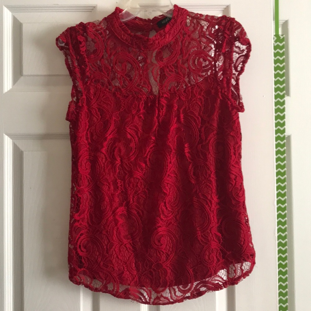 Red lace shirt