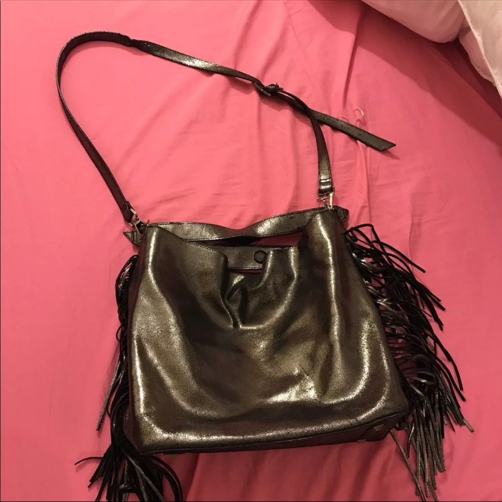 Gorgeous Silver Fringed Cross Body Bag