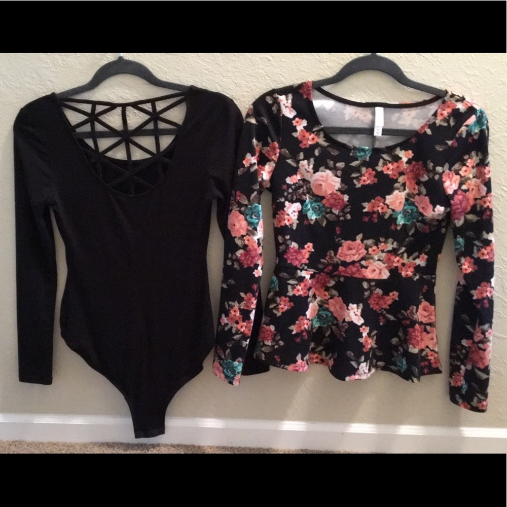 Bodysuit and peplum long sleeves