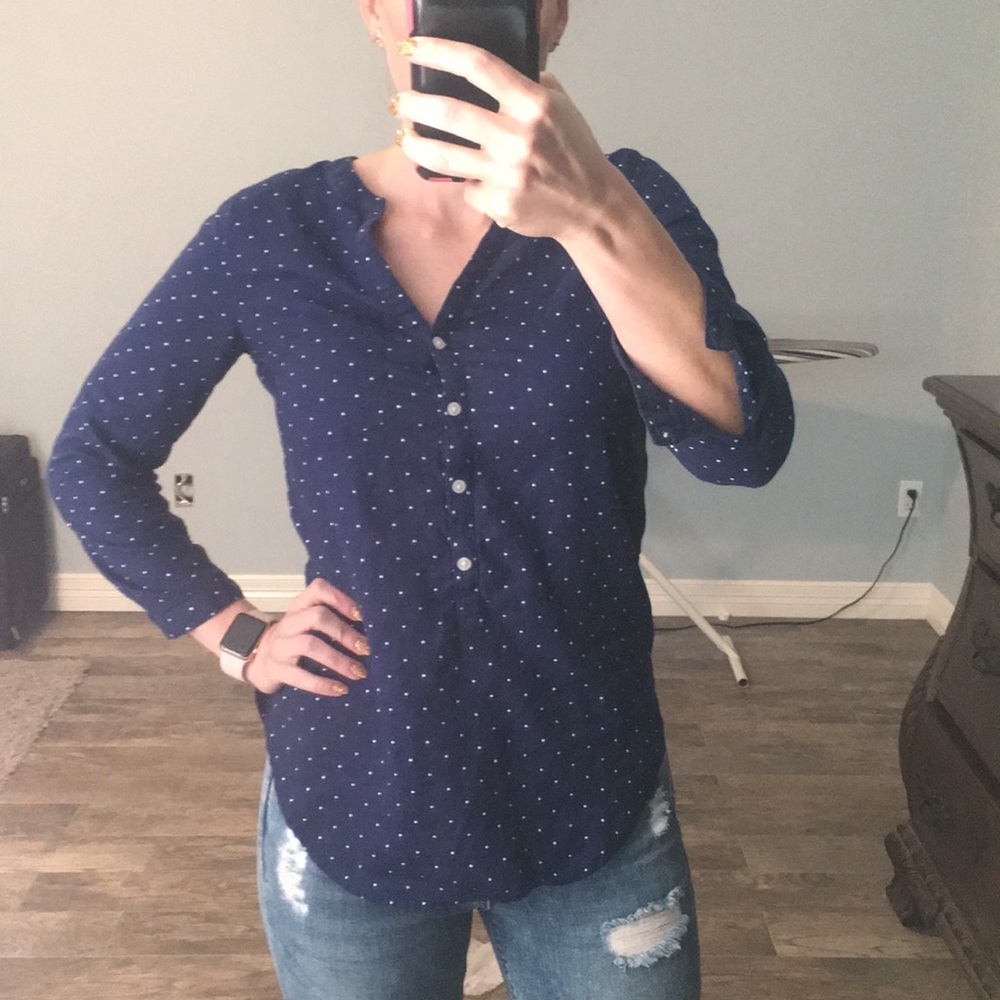 Blue polka dot tunic shirt