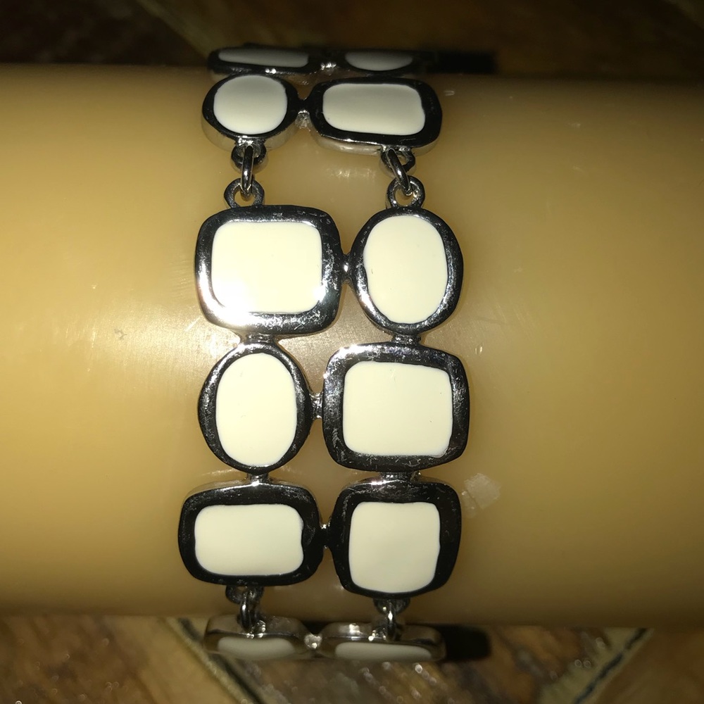 Lia Sophia white/silver link bracelet
