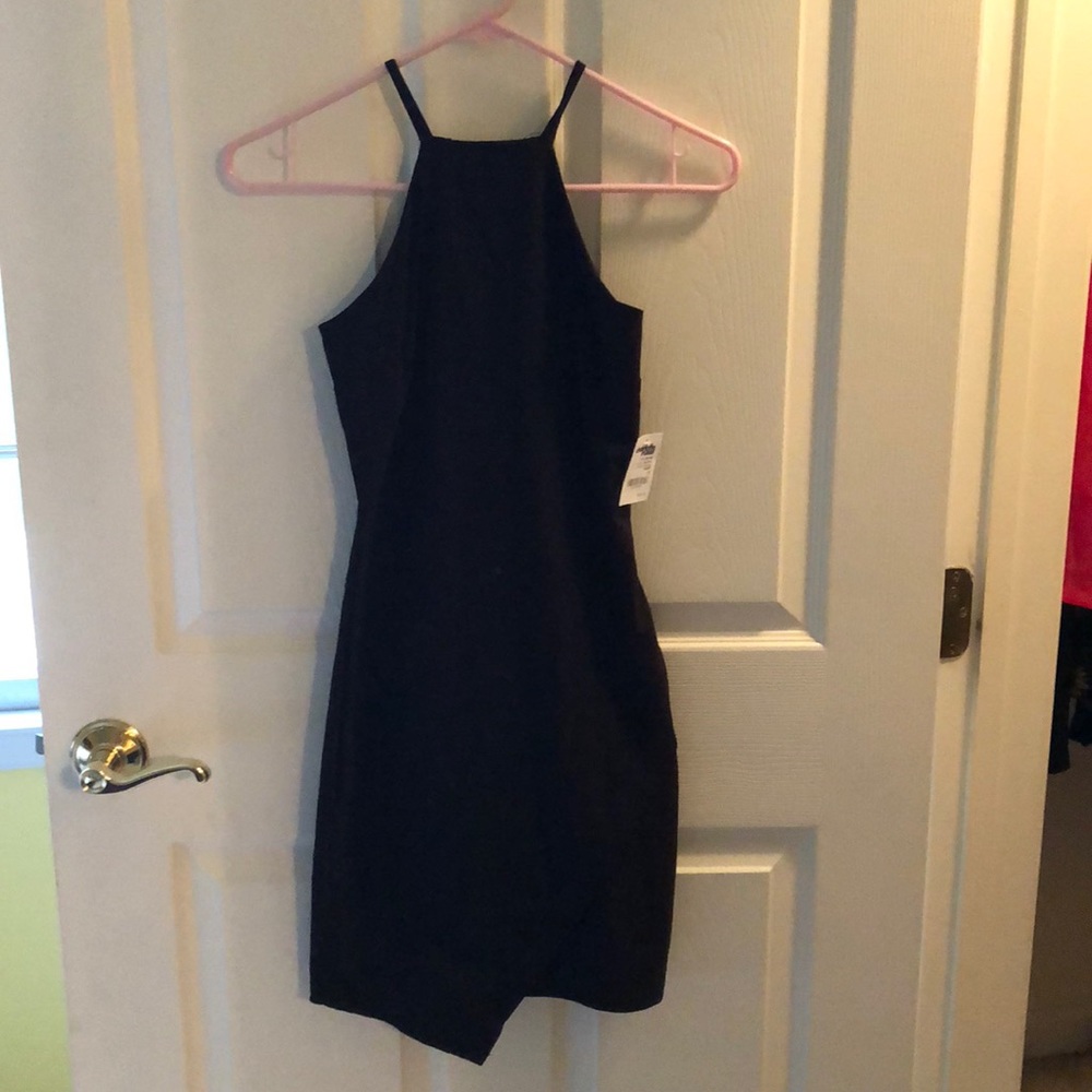 Black asymmetrical tight dress!