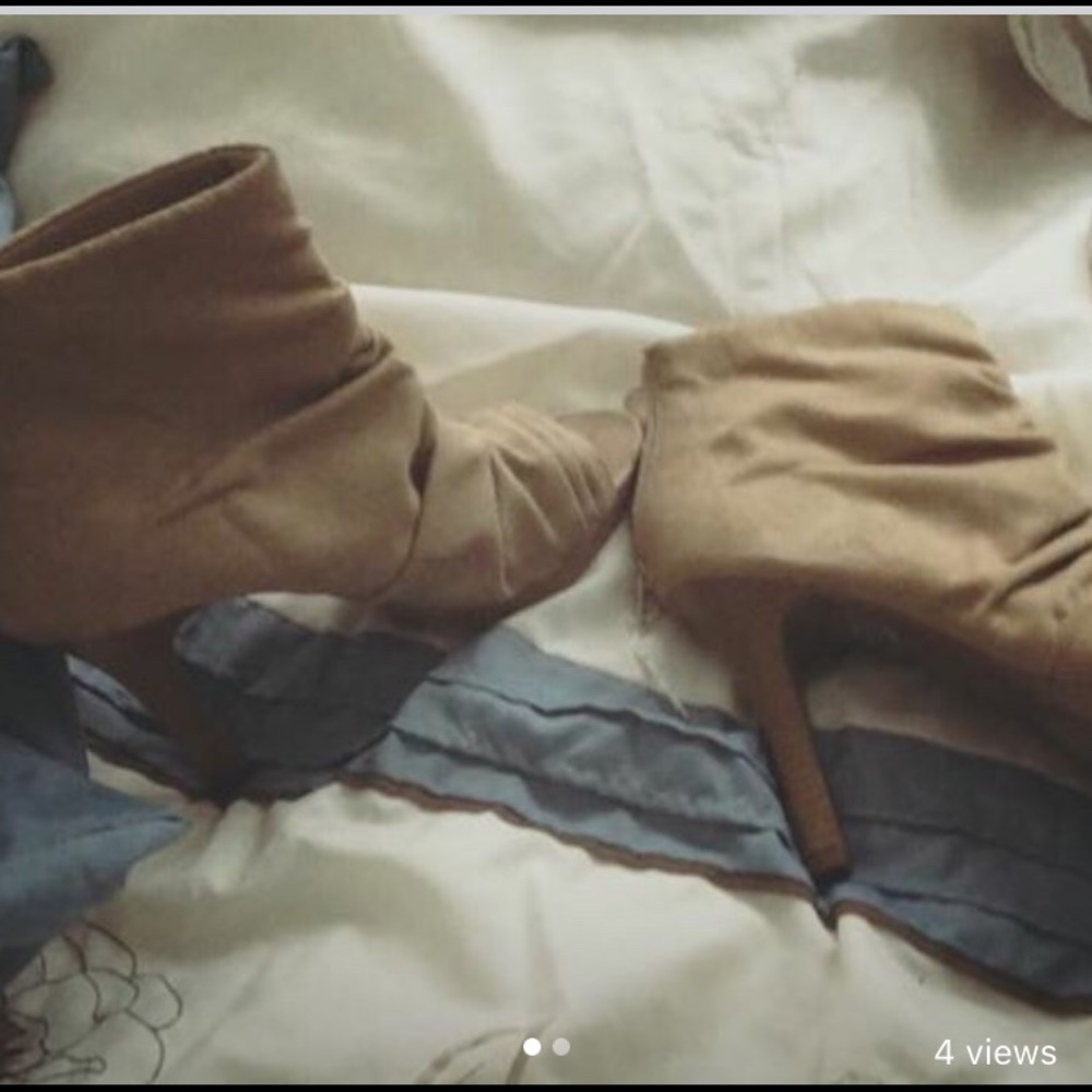 Tan suede booties