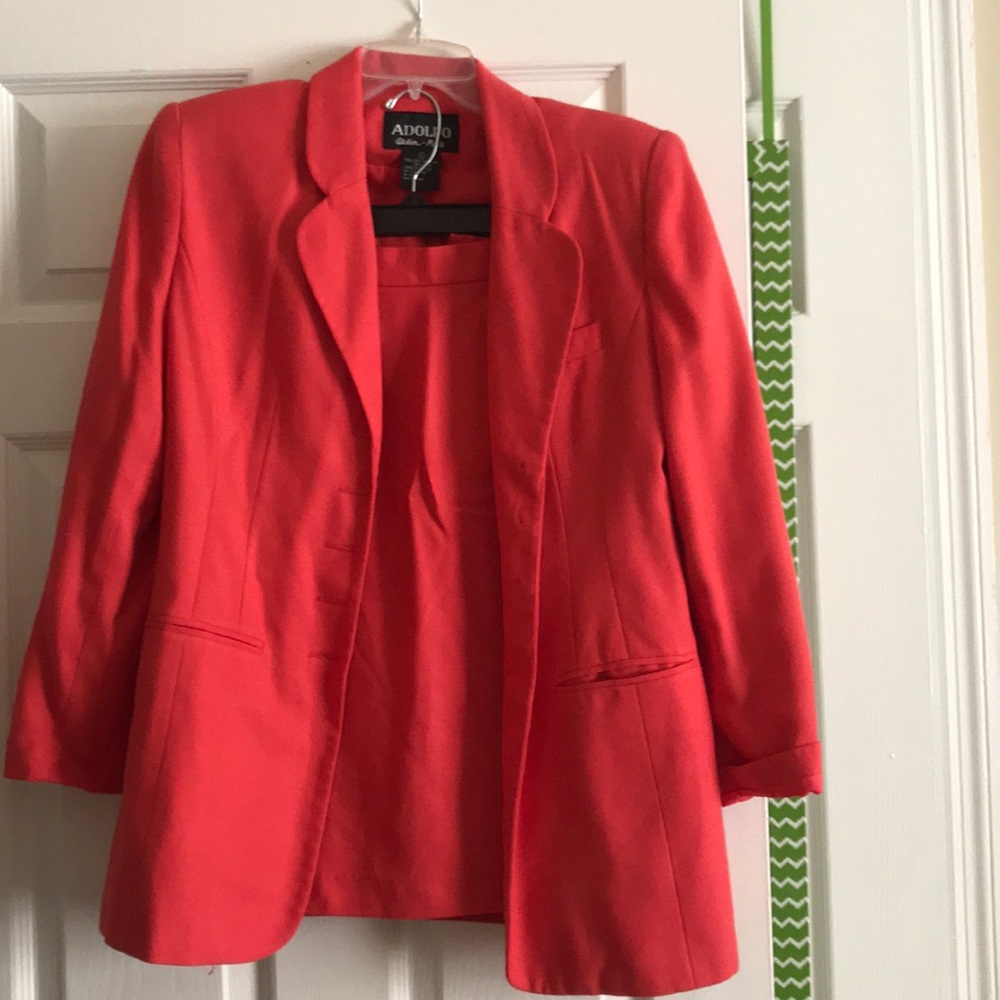 Vintage coral skirt suit