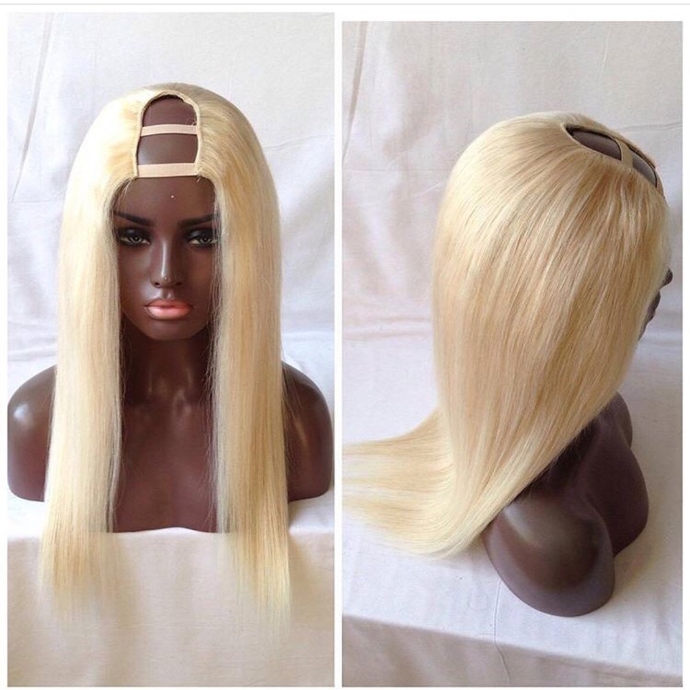 U Part Wig!!! Blonde Straight Hair!!