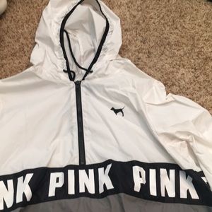 Gray and white windbreaker from PINK!!