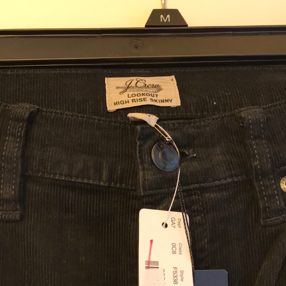 J Crew Black High Rise Skinny Corduroy Pant