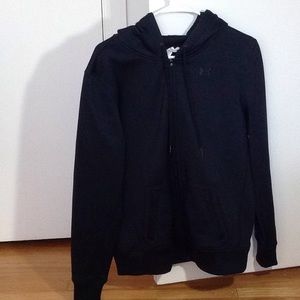 Black zip-up under armour hoodie