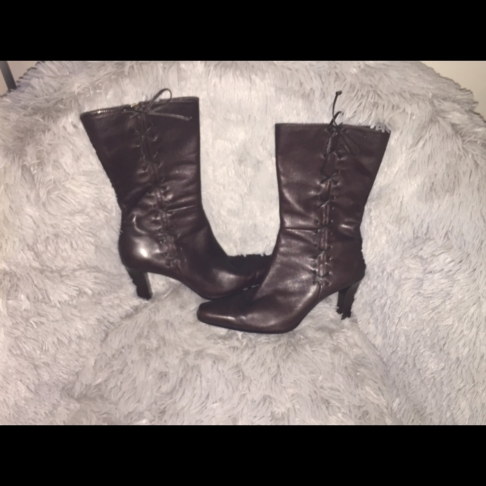 Beautiful, chic brown Anne Klein boots