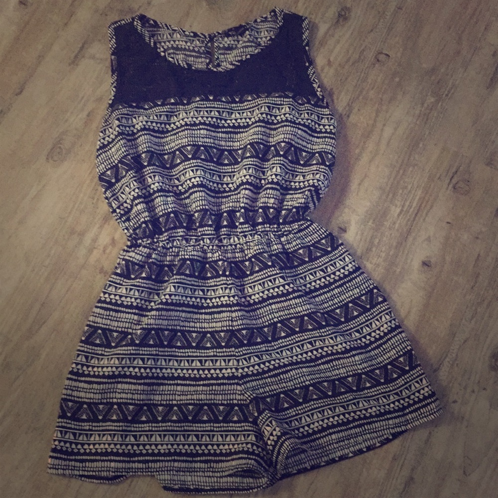Black print romper