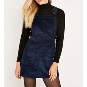 Dark blue corduroy overall dress