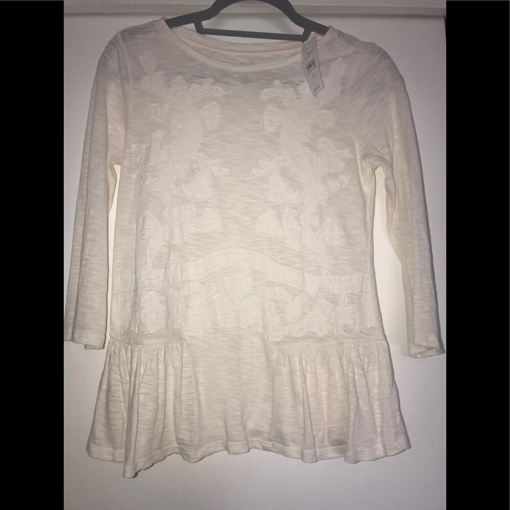 NWT Appliqué-Style LOFT Knit Top