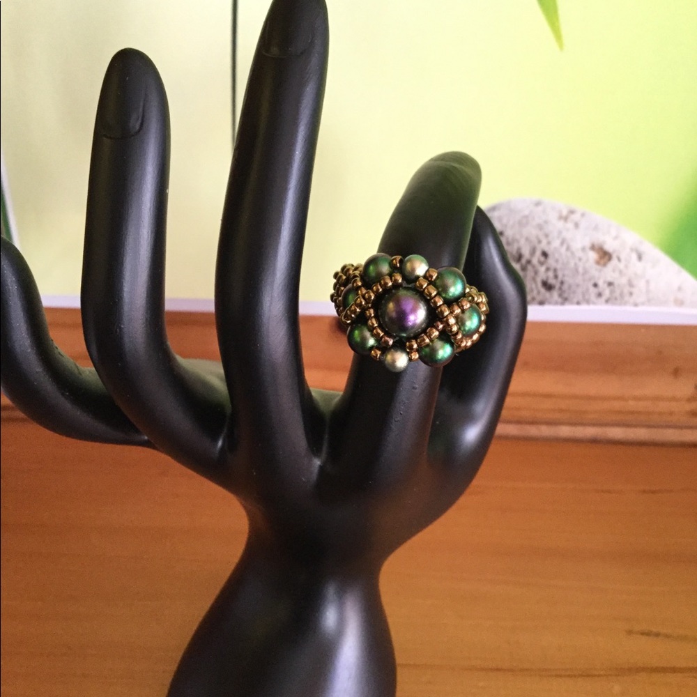Swarovski Crystal Pearl Beaded Ring R5