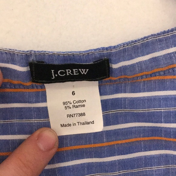 J.Crew Sleeveless Pinstripe Ruffle Button-down - Picture 5 of 5