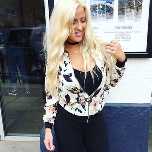 Floral bomber jacket