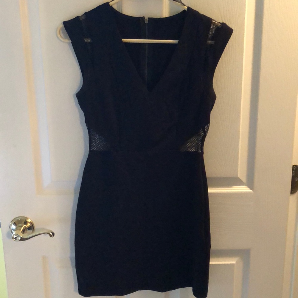 Black cut out mesh dress-FOREVER21