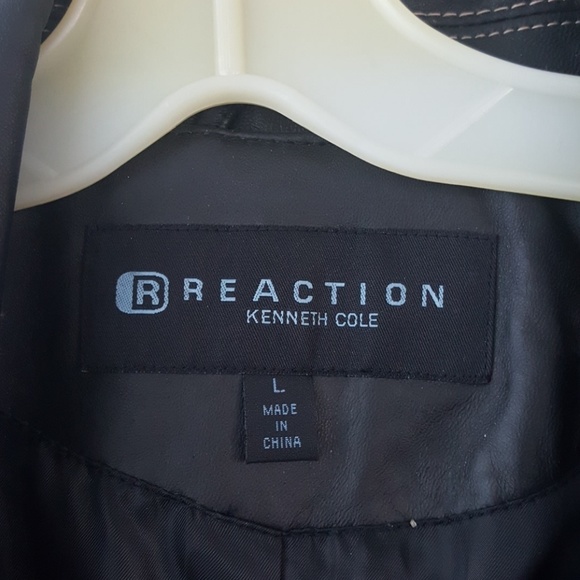 Kenneth Cole Reaction Black leather trench - Picture 4 of 4