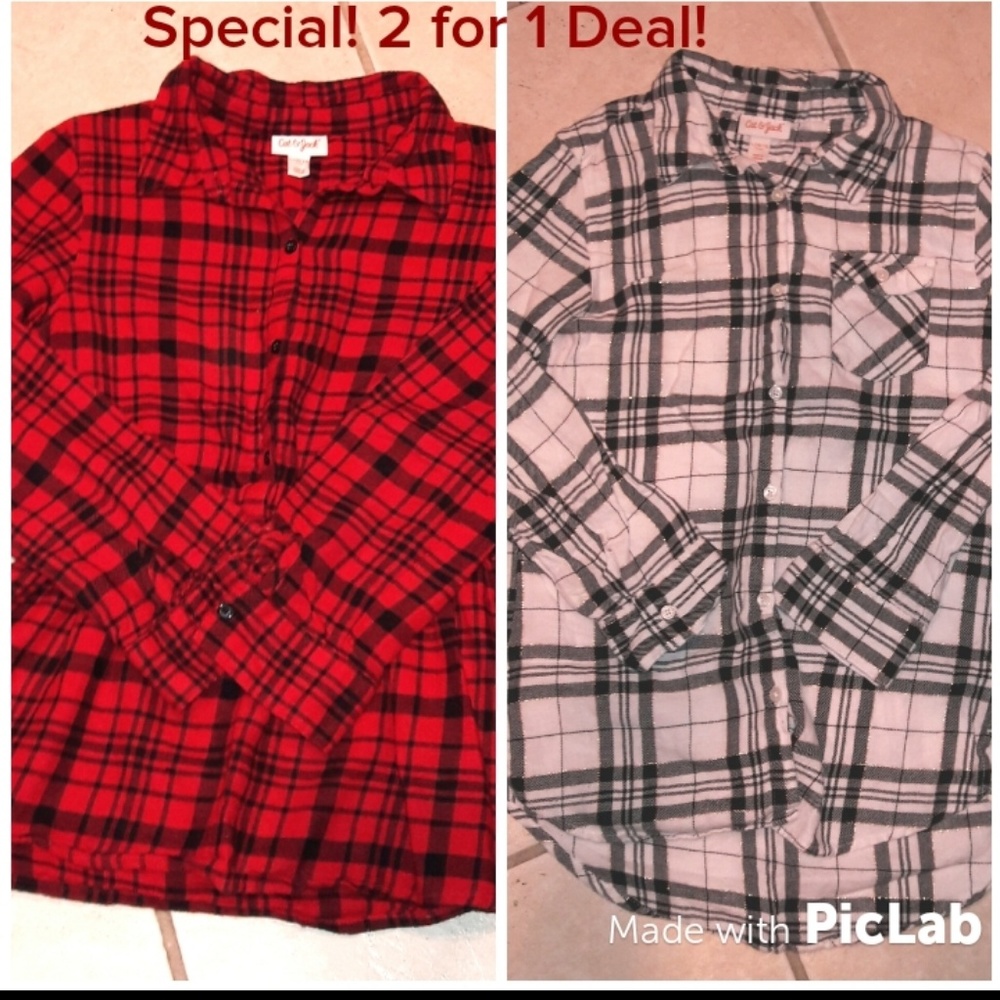 2 for 1 Special! 2 Cat & Jack Flannels