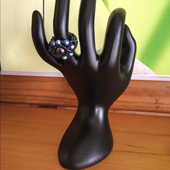 Swarovski Crystal Pearl Beaded Ring r6 - Picture 4 of 5