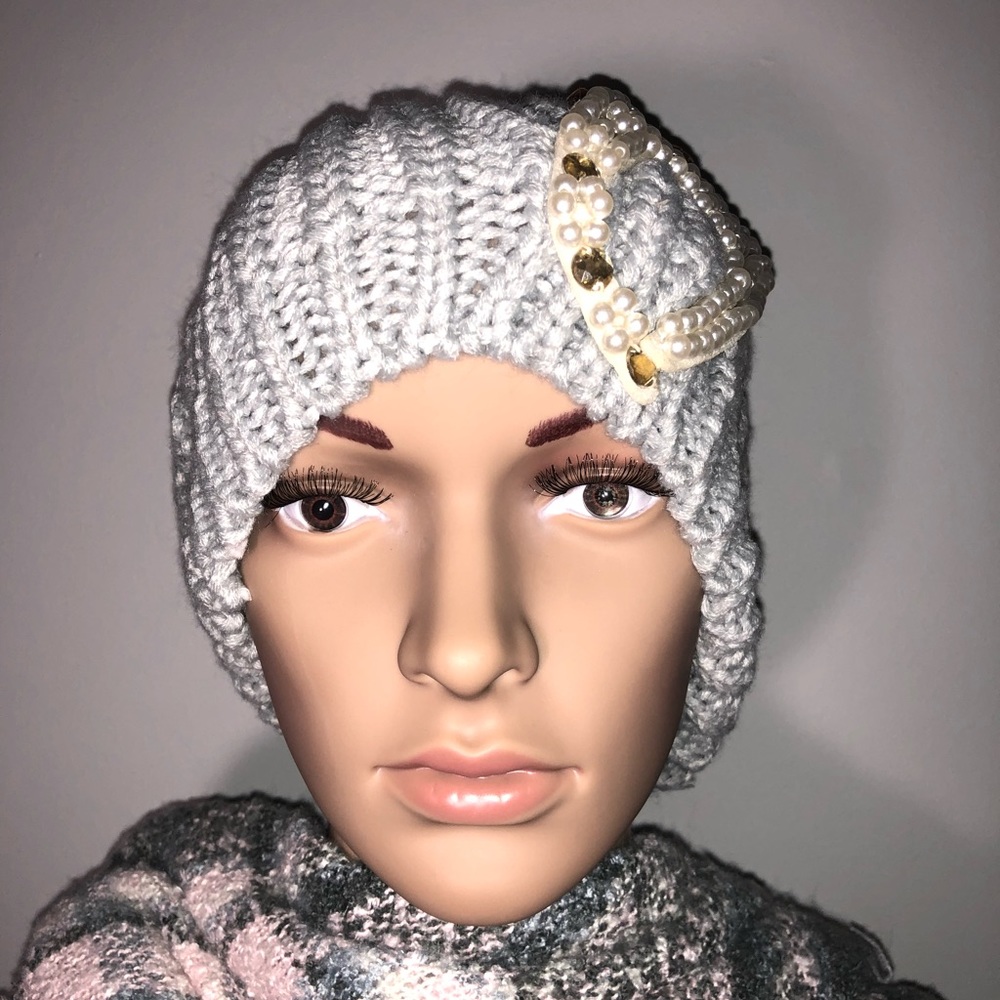 Beautiful gray hat with design