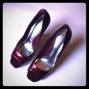 BCBG Red peep Toe Heels