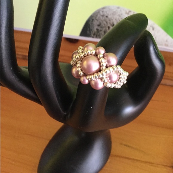 Jewelry - Swarovski Crystal Pearl Beaded Ring R1