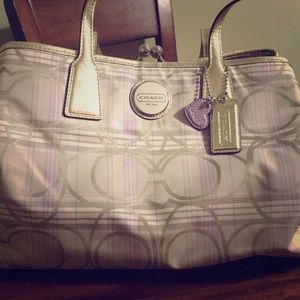 F17213 Signature Tartan Plaid Coach Bag