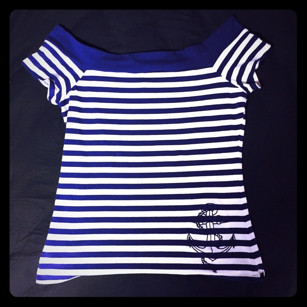 Hot Topic nautical anchor shirt medium