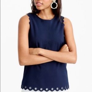 Brand new J. Crew scallop tank top with grommets