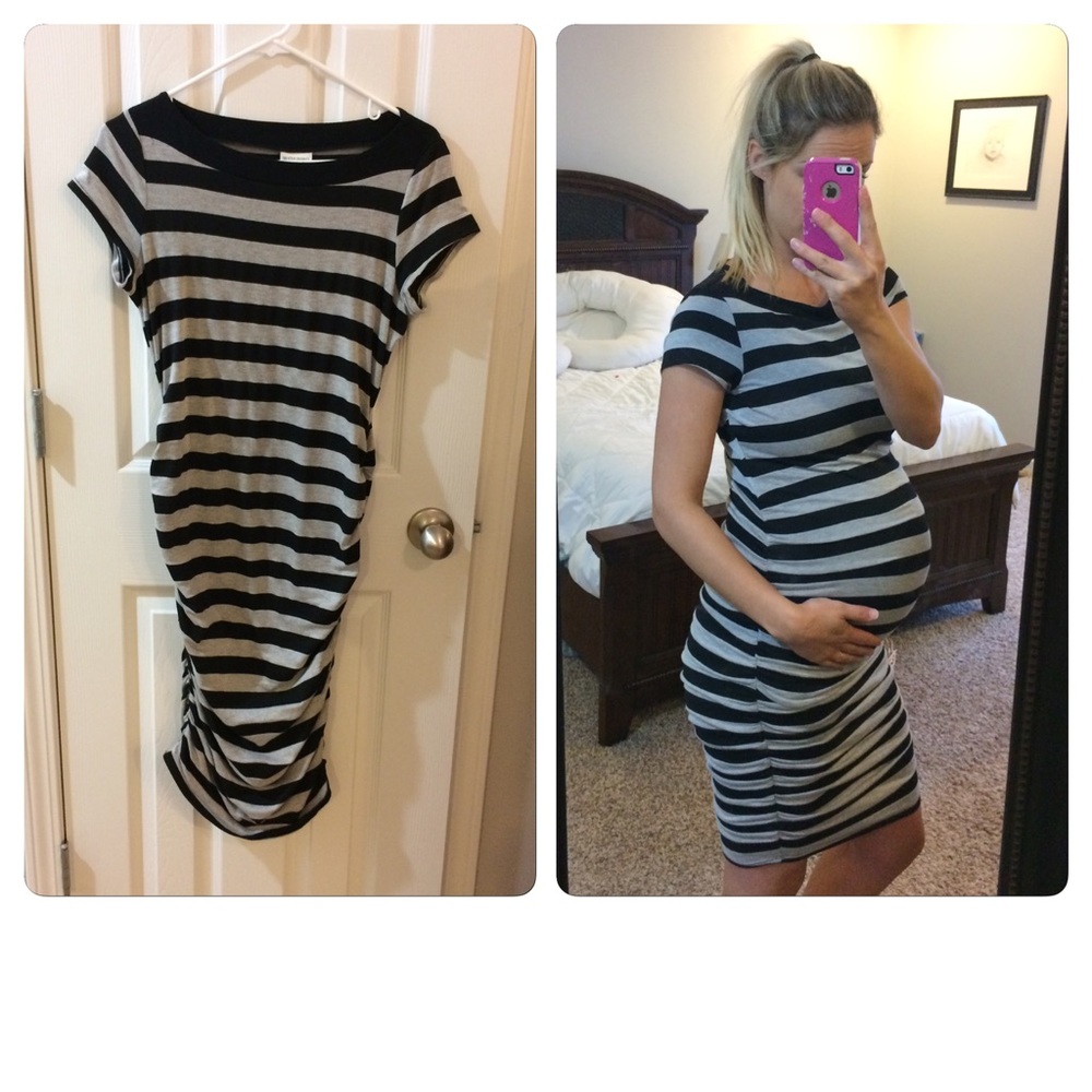 Striped maternity dress